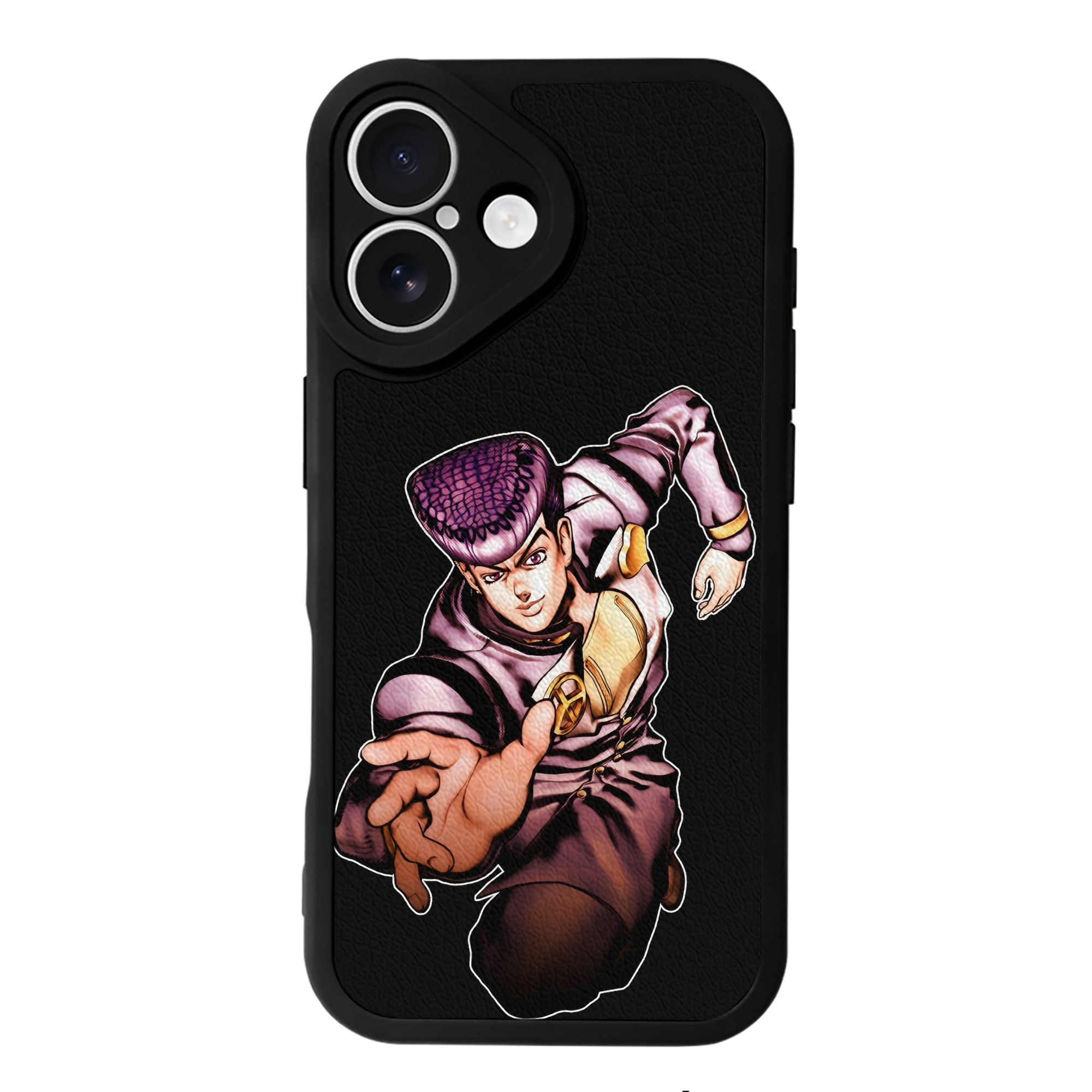 （画像用） ジョジョの奇妙な冒険 ひがしかた じょうすけ JoJo's Bizarre Adventure Higashikata Josuke 【iPhone 16シリーズ対応】シリコンスマホケース（レザー調） 材質：シリコン